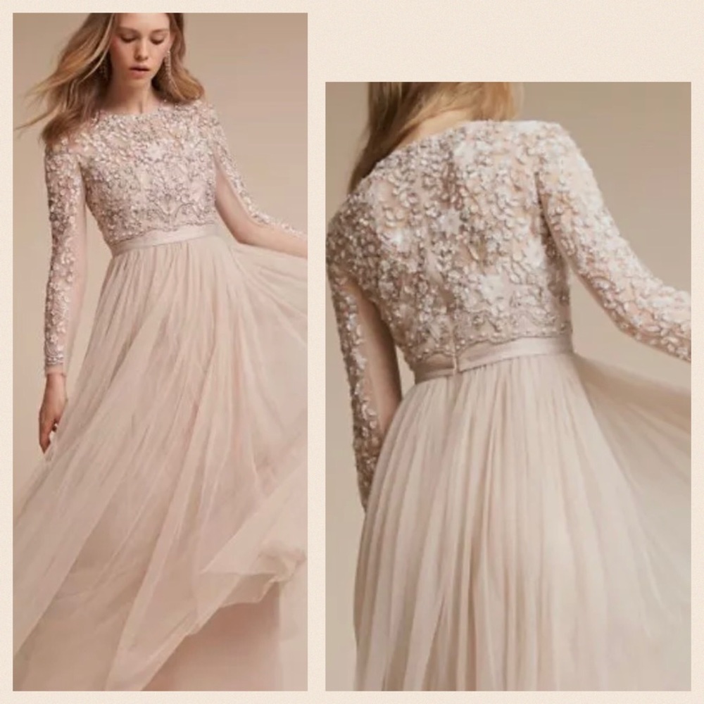 🥳HP Needle & Thread BHLDN Rhapsody 2 XS BeadedBodice Romantic Wedding Prom Gown